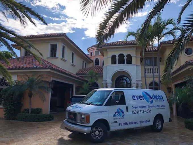 EverClean Steam Services van at a South Florida luxury home